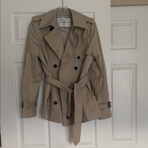 Aritzia Tan Double-Breasted Trench Coat